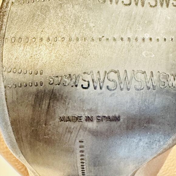 Stuart Weitzman Boots Womens 8 Brown Gold Metallic Leather Knee High Heel - Picture 12 of 13